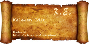 Kelemen Edit névjegykártya